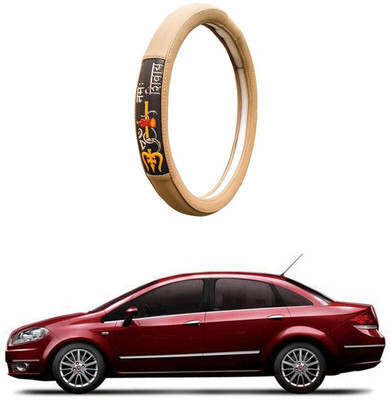 AUTO PEARL Steering Cover For Fiat Linea(Beige, Leatherite)
