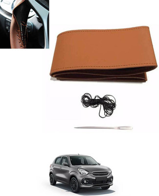 MSNP Hand Stiched Steering Cover For Maruti Celerio(Tan, Leatherite)