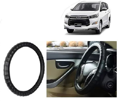 OOLTAH PAHIYA Hand Stiched Steering Cover For Toyota Innova(Black, Leatherite)