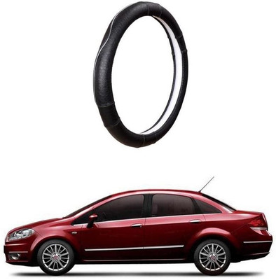 AUTO PEARL Steering Cover For Fiat Linea(Black, Leatherite)