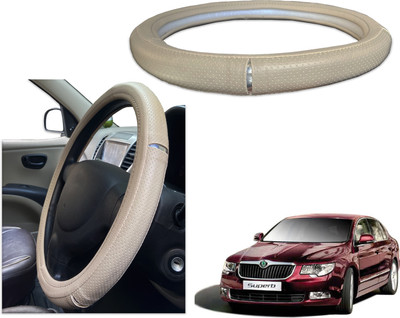 PEEPS STORE Steering Cover For Skoda Superb(Black, Red, Leatherite)