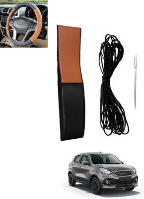 RKPSP Hand Stiched Steering Cover For Maruti Celerio(Tan, Black, Leatherite)