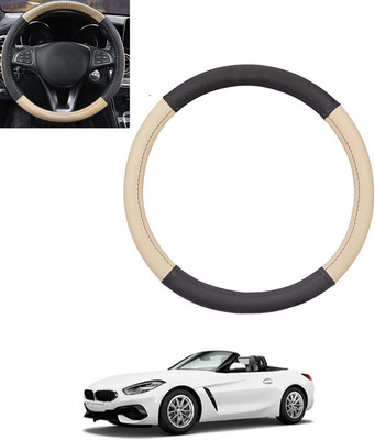 monolive Hand Stiched Steering Cover For BMW Z4(Beige, Black, Leatherite)