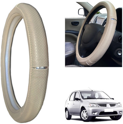 PEEPS STORE Steering Cover For Mahindra Logan(Black, Leatherite)
