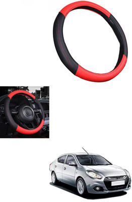 MATIES Steering Cover For Renault Scala(Red/Black, Leather)