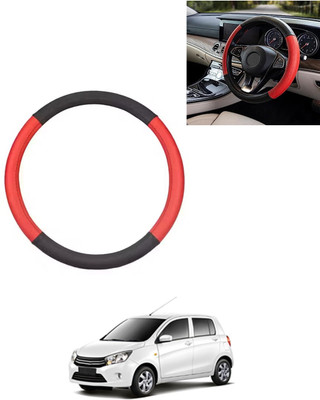 AYW Steering Cover For Universal For Car Celerio(Red/Black, Leatherite)