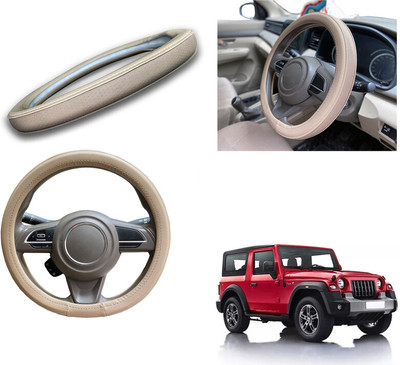 PEEPS STORE Steering Cover For Mahindra Thar(Black, Leatherite)