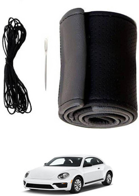 ABJD Hand Stiched Steering Cover For Chevrolet Beetle(Grey, Black, Leatherite)
