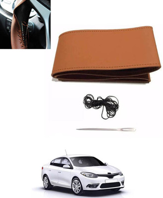MATIES Hand Stiched Steering Cover For Ford Figo(Tan, Leatherite)
