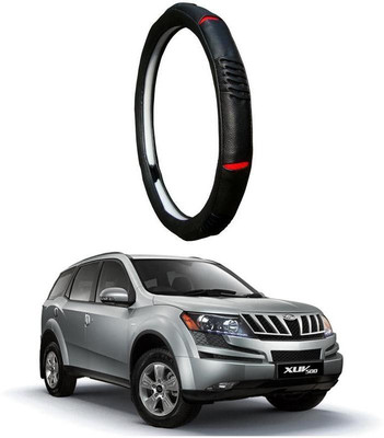 AUTO PEARL Steering Cover For Mahindra XUV 500(Diamond Black Red, Leatherite)
