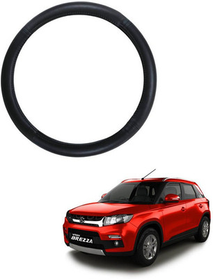 RKPSP Hand Stiched Steering Cover For Universal For Car Brio(Black, Leatherite)