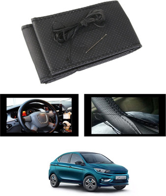 MSNP Hand Stiched Steering Cover For Volkswagen Universal For Car(Black, Leatherite)