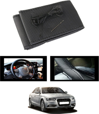 ABJD Hand Stiched Steering Cover For Suzuki S4(Black, Leatherite)
