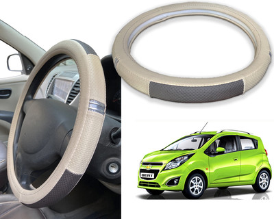 PEEPS STORE Steering Cover For Chevrolet Beat(Red, Black, Leatherite)
