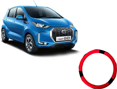 HOTRENZ Steering Cover For Datsun Go(Steering Cover For Datsun Redi Go Red,Black, Leatherite)