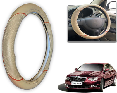 PEEPS STORE Steering Cover For Skoda Superb(Black, Red, Leatherite)