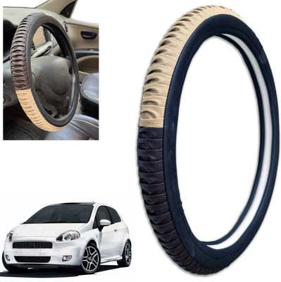 PEEPS STORE Steering Cover For Fiat Grand Punto(Multicolor, Leatherite)