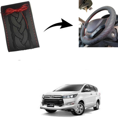 Autoinnovation Hand Stiched Steering Cover For Universal For Car Innova(Black, Leather)