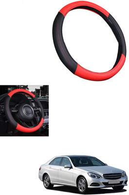 MATIES Steering Cover For Mercedes Benz E250(Red/Black, Leather)