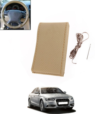 monolive Hand Stiched Steering Cover For Audi S4(Beige, Leatherite)
