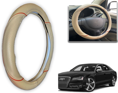 PEEPS STORE Steering Cover For Audi S8(Black, Red, Leatherite)