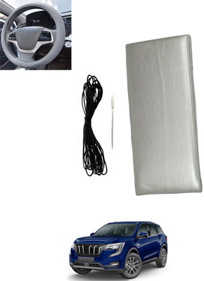 MSNP Hand Stiched Steering Cover For Mahindra Universal For Car(Silver, Leatherite)