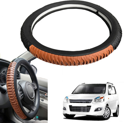 PEEPS STORE Steering Cover For Maruti WagonR(Black, Leatherite)