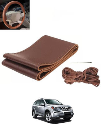 monolive Hand Stiched Steering Cover For Mahindra XUV 500(Brown, Leatherite)