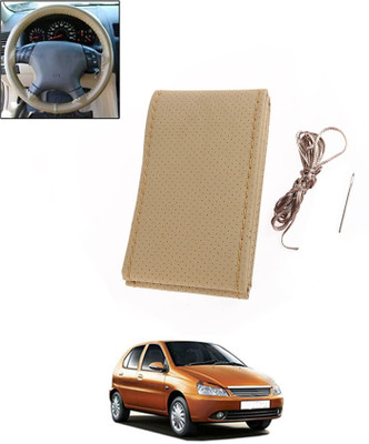 monolive Hand Stiched Steering Cover For Tata Indigo Marina(Beige, Leatherite)
