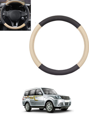 monolive Hand Stiched Steering Cover For Tata Sumo Grande(Beige, Black, Leatherite)