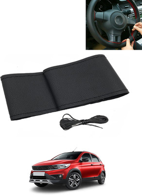 AYW Hand Stiched Steering Cover For Tata Universal For Car(Black, Leatherite)