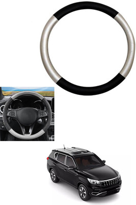 MATIES Steering Cover For Mahindra Universal For Car(Silver, Black, Leather)