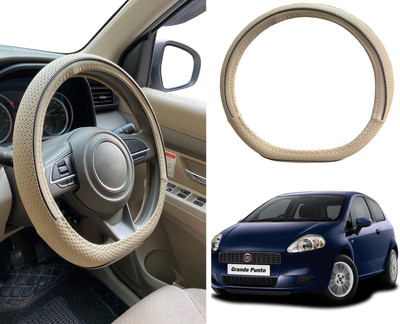 PEEPS STORE Steering Cover For Fiat Grand Punto(Black, Leatherite)