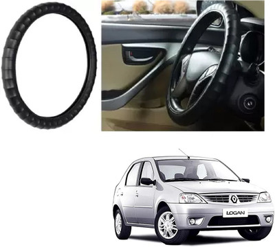 Shubh Auto Hand Stiched Steering Cover For Mahindra Logan(Black, Leatherite)