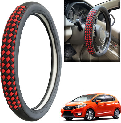 PEEPS STORE Steering Cover For Honda Jazz(Black, Leatherite)