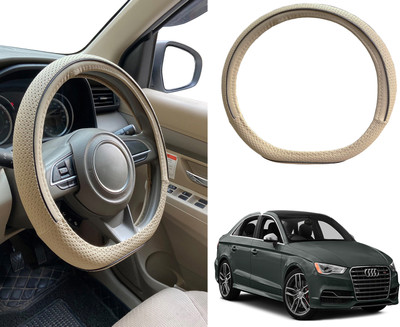 PEEPS STORE Steering Cover For Audi S3(Black, Leatherite)