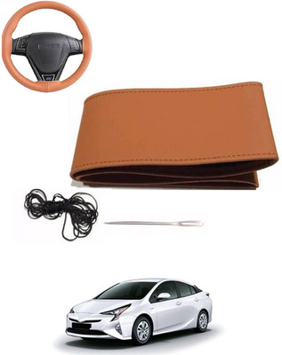 MATIES Hand Stiched Steering Cover For Toyota Prius(Tan, Leatherite)