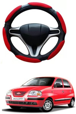 RONISH Hand Stiched Steering Cover For Hyundai Santro Xing(Black, Red, Leatherite)