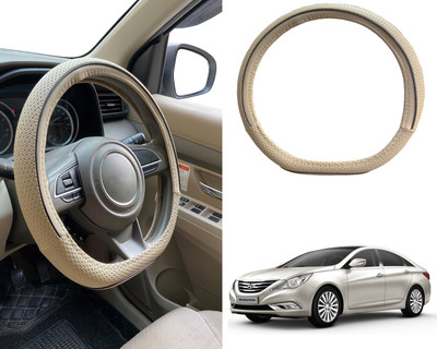 PEEPS STORE Steering Cover For Hyundai Sonata Embera(Black, Leatherite)