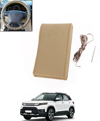MSNP Hand Stiched Steering Cover For Maruti Universal For Car(Beige, Leatherite)