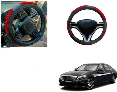 Automotive Prist Steering Cover For Mercedes Benz S500(Black & Red, Leatherite)