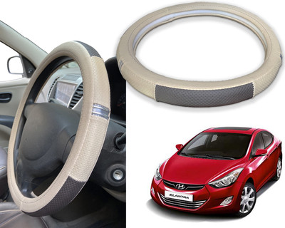 PEEPS STORE Steering Cover For Hyundai Elantra(Red, Black, Leatherite)