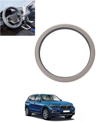 monolive Hand Stiched Steering Cover For BMW X6(Silver, Leatherite)