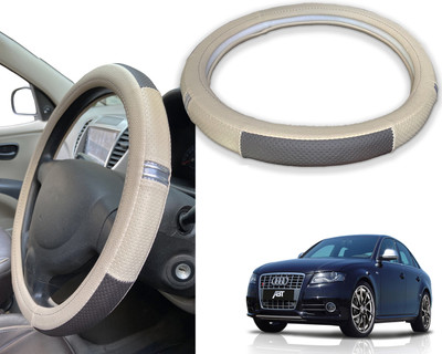 PEEPS STORE Steering Cover For Audi S4(Red, Black, Leatherite)