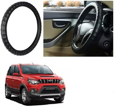 OOLTAH PAHIYA Hand Stiched Steering Cover For Mahindra Sport(Black, Leatherite)