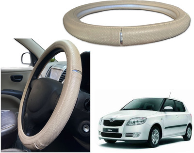 PEEPS STORE Steering Cover For Skoda Fabia(Black, Red, Leatherite)