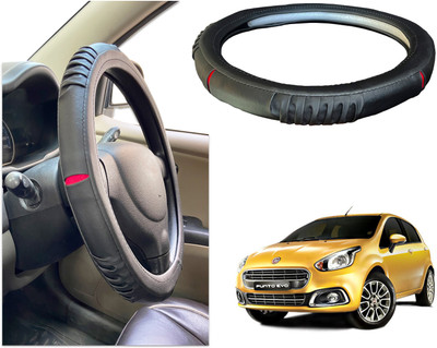 PEEPS STORE Steering Cover For Fiat Punto Evo(Black, Red, Leatherite)