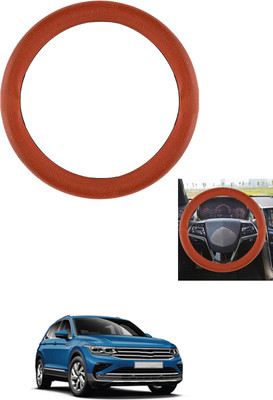 MATIES Steering Cover For Volkswagen Universal For Car(Tan, Leather)