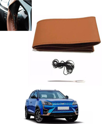 MATIES Hand Stiched Steering Cover For Mahindra Universal For Car(Tan, Leatherite)
