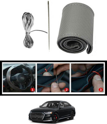 MSNP Hand Stiched Steering Cover For Audi S8(Gery, Leatherite)
